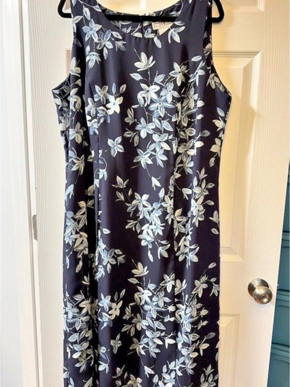 Dress Barn Floral Maxi Dress in Black & Blue Size 2X